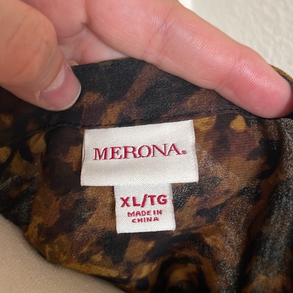 Merona Leopard blend print blouse - Picture 8 of 9